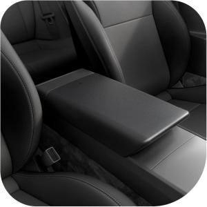 Spigen Center Console Armrest Cover for Tesla Model Y Juniper (Standard, Premium & Performance 2026/2025) and Model 3 Highland (Standard, Premium & Performance 2026/25/24) – White(Black)