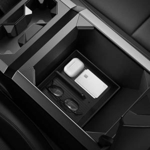 Spigen Center Console Organizer Tray Designed for Tesla Cybertruck Accessories 2026/2025/2024/2023 (Top) (Carbon Edition)(Bottom Organizer)