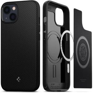 Spigen Mag Armor (MagFit) Compatible with MagSafe Designed for iPhone 13 Case (2021) – Matte Black | MagFit, 2021(Matte Black)