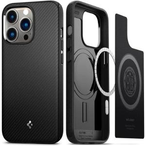 Spigen Mag Armor (MagFit) Compatible with MagSafe Designed for iPhone 13 Pro Case (2020) – Matte Black(Matte Black)