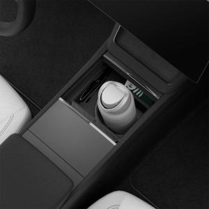 Spigen Non-Slide Center Console Organizer (Expanded Capacity) for Tesla Model Y Juniper (Only Premium & Performance 2025/26) and Model 3 Highland (Standard, Premium & Performance 2024/25/26)(Center Console Organizer (Bottle))