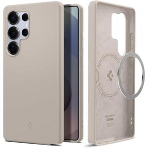 Spigen Silicone Fit MagFit Designed for Galaxy S25 Ultra Case [Qi2 Certified/Magnet for Galaxy] (2025) – Natural Titanium(Natural Titanium)