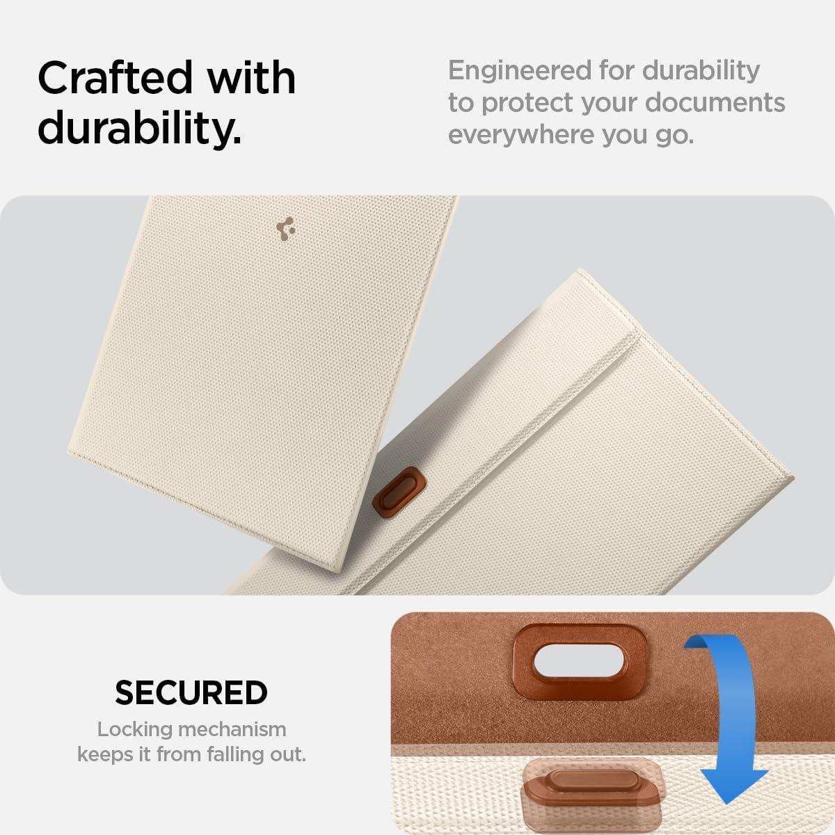 imageSpigen HyperSlim Car Registration and Insurance Card Holder for All Cars Tesla Model Y Juniper 202526 amp 3YSXCybertruck Store Card Keys ID License Holder Essential Documents BlackDune Beige