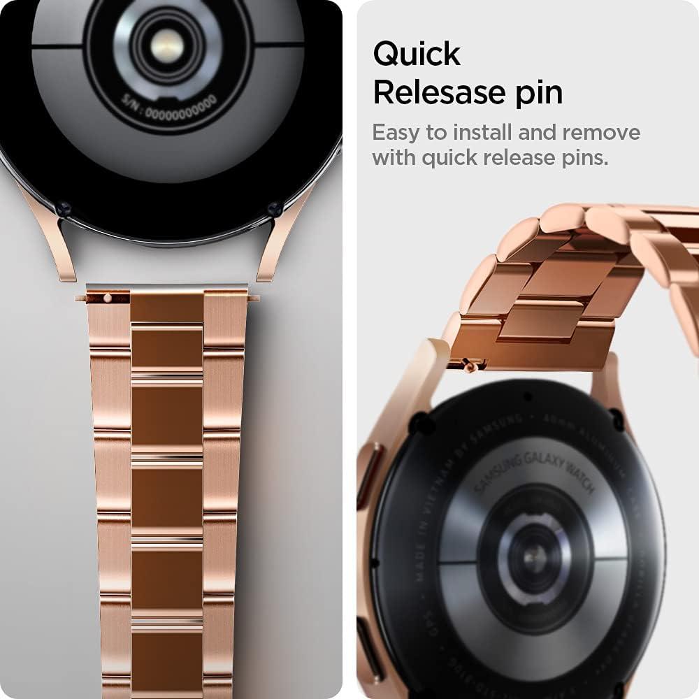 imageSpigen Modern Fit Designed For Samsung Galaxy Watch 7 4440mm FE 40mm 654 4440mm Classic 6 4743mm 5 Pro 45mm 4 Classic 4642mm 3 41mm Active 1amp2 BandRose Gold
