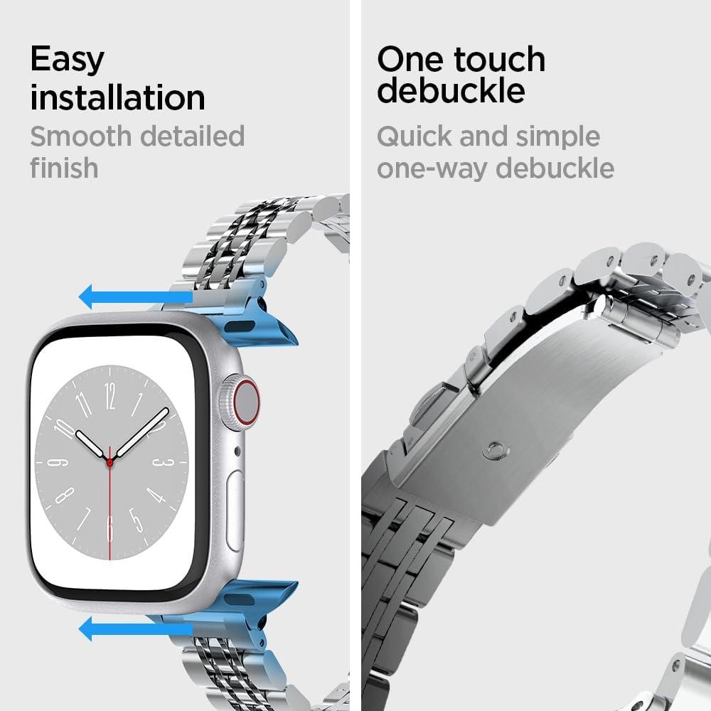 imageSpigen Shine Fit Designed for Apple Watch Band Series 10 42mm 987 41mm SE2SE654 40mm 321 38mm Silver