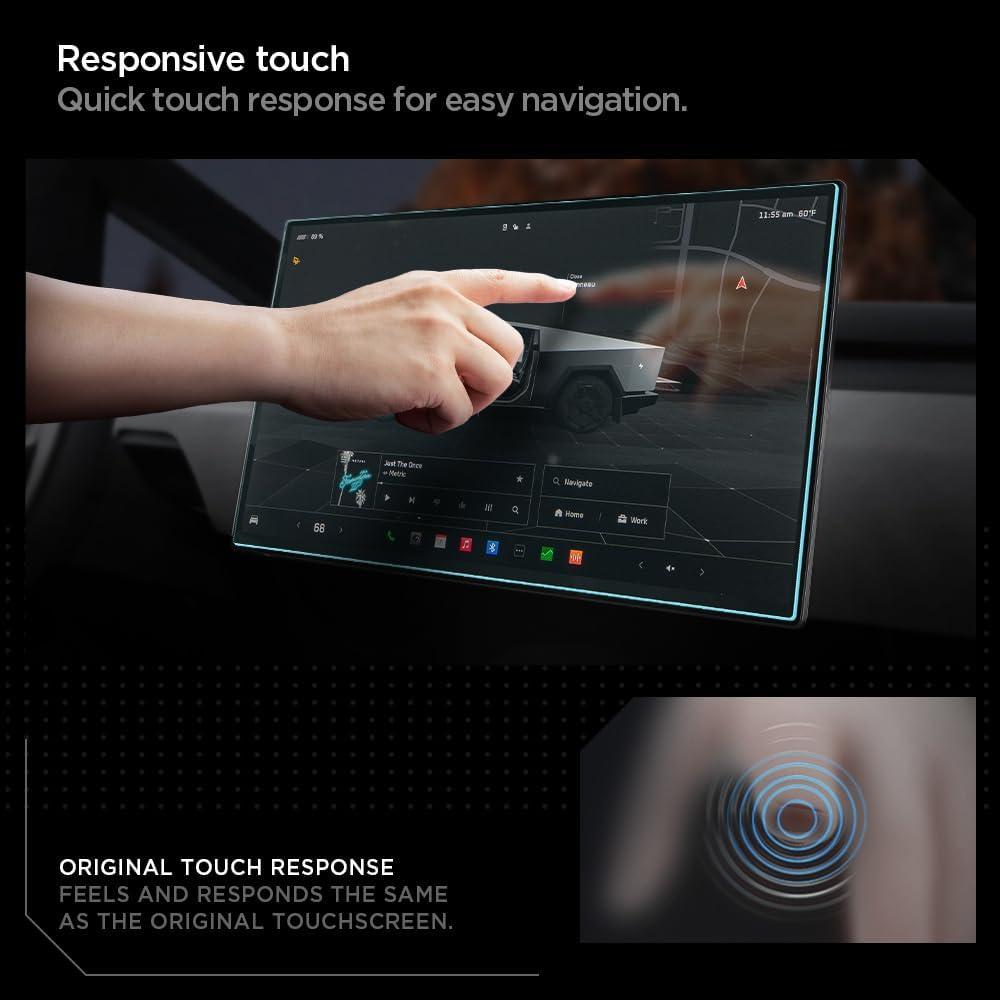 imageSpigen Tempered Glass Screen Protector GlastR EZ FIT Designed for Tesla Cybertruck 202420252026 185 inch Dashboard Touchscreen MatteAnti GlareAnti Finger