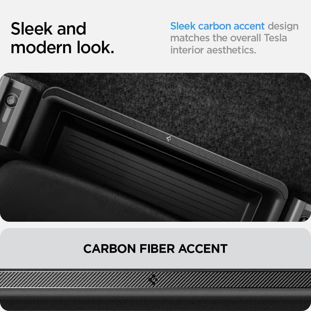 imageSpigen Under Seat Storage Box Organizer for All Tesla Model Y 20202026 Model Y 202526 Juniper Only rear of front row seatsUnderseat Storage Box