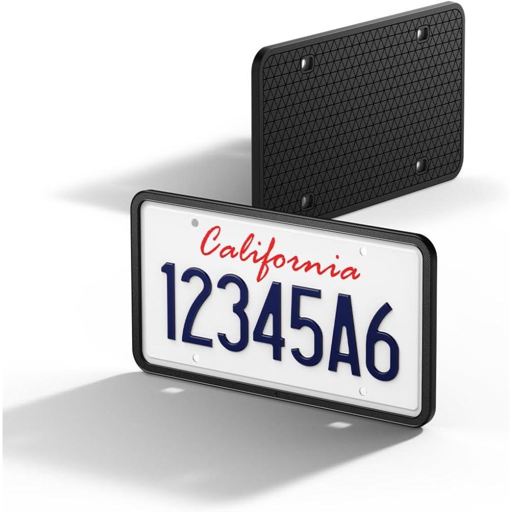 imageSpigen Car License Plate Frame Holder Black 1 Pack for Universal US License Plate with Screws amp Installation Kit RattleProof and WeatherProof Compatible with All Tesla 3XYCybertruck ModelBlack