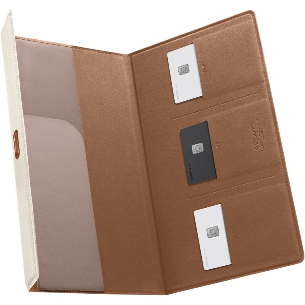 imageSpigen HyperSlim Car Registration and Insurance Card Holder for All Cars Tesla Model Y Juniper 202526 amp 3YSXCybertruck Store Card Keys ID License Holder Essential Documents  BlackDune Beige