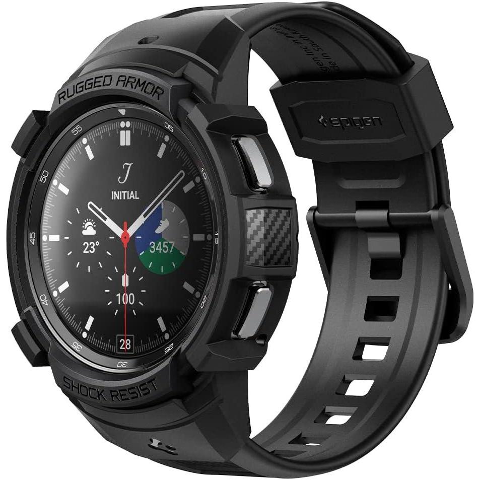 imageSpigen Rugged Armor Pro Designed for Galaxy Watch 4 Classic Case with Band 46mm 2021 BlackBlack