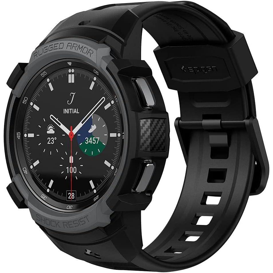 imageSpigen Rugged Armor Pro Designed for Galaxy Watch 4 Classic Case with Band 46mm 2021  BlackCharcoal Gray