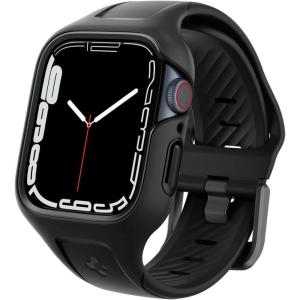 Spigen Liquid Air Pro Designed for Apple Watch Case with Band Series 9/8/7 41mm – Black(Black)