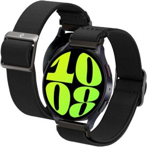 Spigen Lite Fit Designed for Samsung Galaxy Watch 7 44/40mm, FE 40mm, 6/5/4 44/40mm, Classic 6 47/43mm, 5 Pro 45mm, 4 Classic 46/42mm, 3 41mm, Active 1&2 Band – Black(Black)