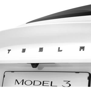 Spigen Rear Emblem Logo Full Cover Sticker for Tesla Model 3 Highland (Standard, Premium & Performance 2026/2025/2024) – Black(Carbon)