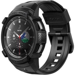 Spigen Rugged Armor Pro Designed for Galaxy Watch 4 Classic Case with Band 46mm (2021) – Black(Black)