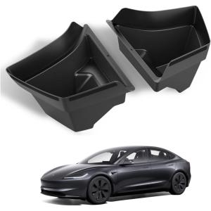 Spigen Trunk Organizer 2 Pack Storage Bins for Tesla Model 3 Highland (Standard, Premium & Performance 2024/25/26) with Raised Edge Protection