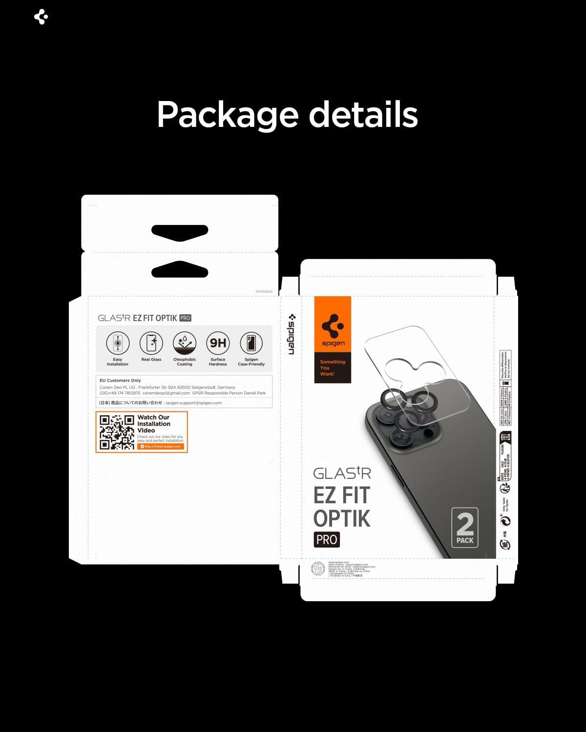 imageSpigen Camera Lens Screen Protector GlasTR EZ Fit Optik Pro Designed for iPhone 16 Pro MaxiPhone 16 ProiPhone 15 Pro MaxiPhone 15 Pro Case Friendly Natural Titanium 2 PackGray