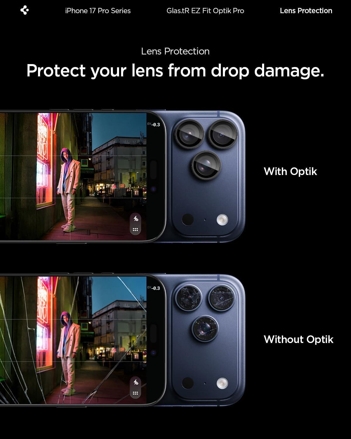 imageSpigen Camera Lens Screen Protector GlasTR EZ Fit Optik Pro Designed for iPhone 16 Pro MaxiPhone 16 ProiPhone 15 Pro MaxiPhone 15 Pro Case Friendly Natural Titanium 2 PackBlack