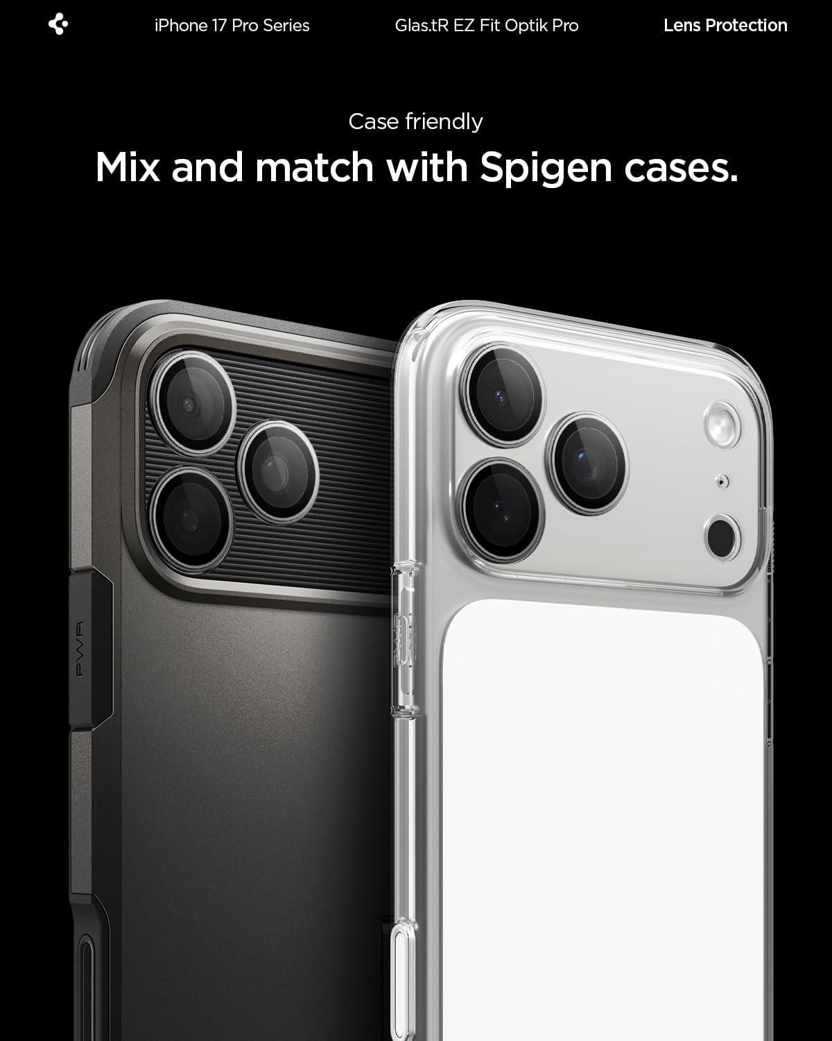 imageSpigen Camera Lens Screen Protector GlasTR EZ Fit Optik Pro Designed for iPhone 16 Pro MaxiPhone 16 ProiPhone 15 Pro MaxiPhone 15 Pro Case Friendly Natural Titanium 2 PackGray