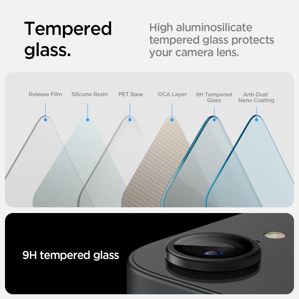 imageSpigen Camera Lens Screen Protector GlasTR Optik Pro designed for iPhone 16e Black 2 Pack