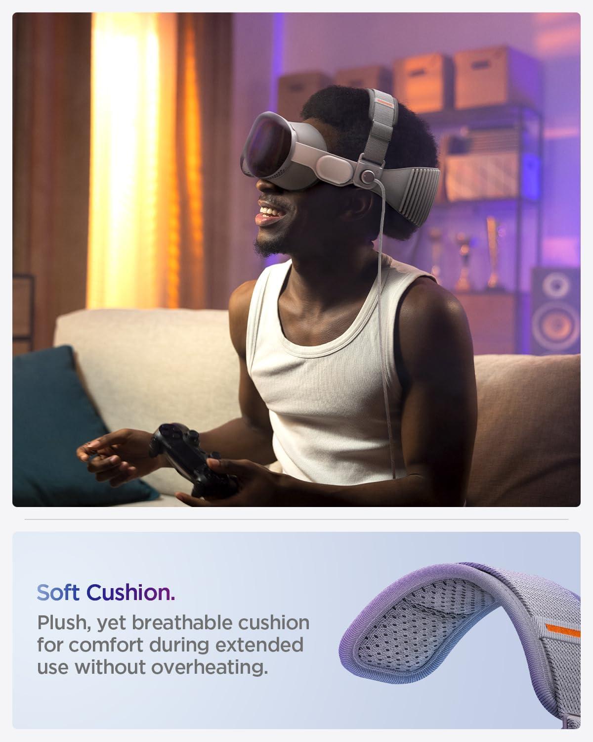 imageSpigen Head Strap Designed for Apple Vision Pro Accessories Adjustable Padded Head Strap for Comfortable Support Charcoal GrayCharcoal Gray