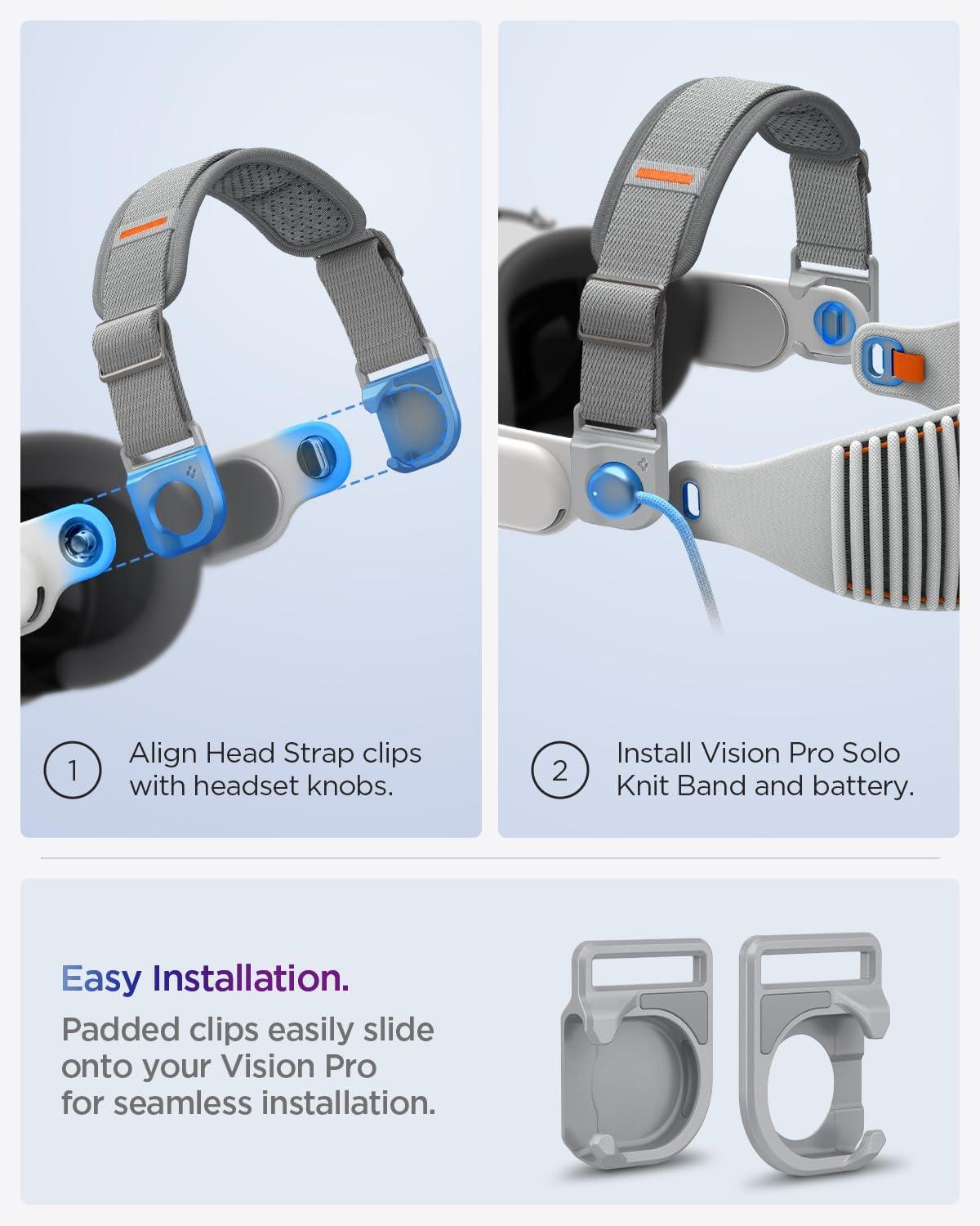 imageSpigen Head Strap Designed for Apple Vision Pro Accessories Adjustable Padded Head Strap for Comfortable Support Charcoal GrayCharcoal Gray