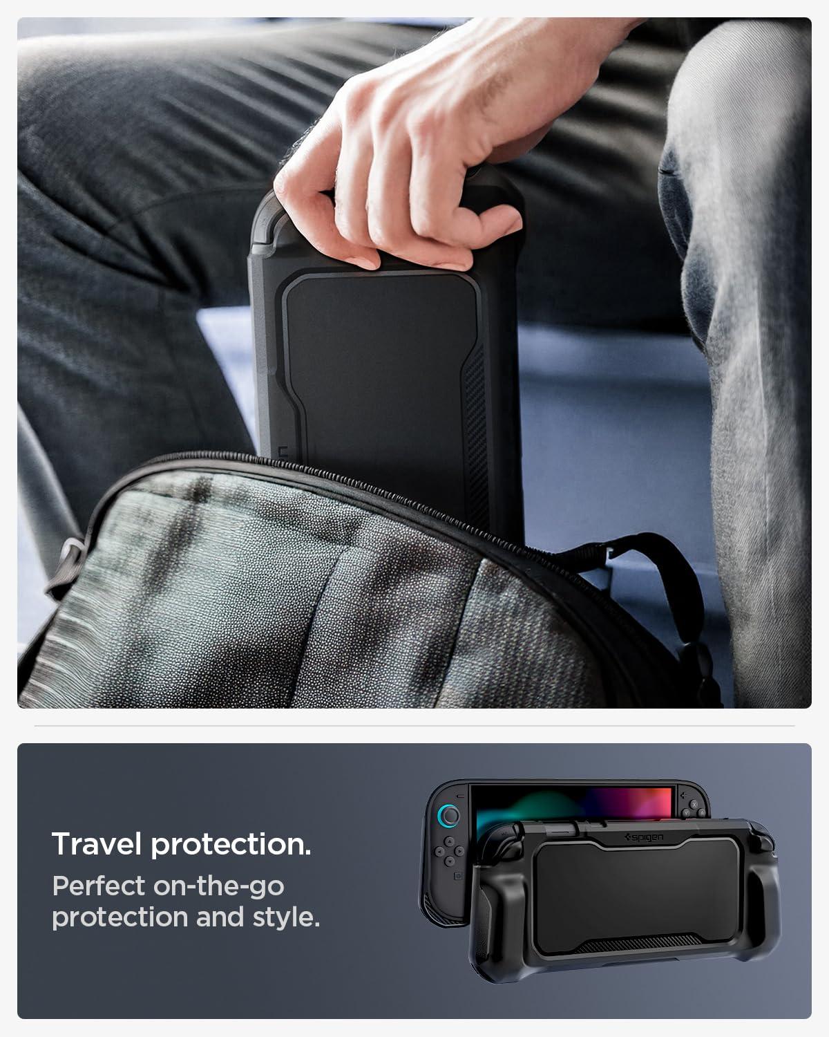 imageSpigen Rugged Armor Designed for Nintendo Switch 2 Case 2025 Protective Handheld Case with Ergonomic Grip and Strap Not Compatible with Switch Dock Matte Black 2025 Protective Ergonomic Grip Strap Matte BlackMatte Black