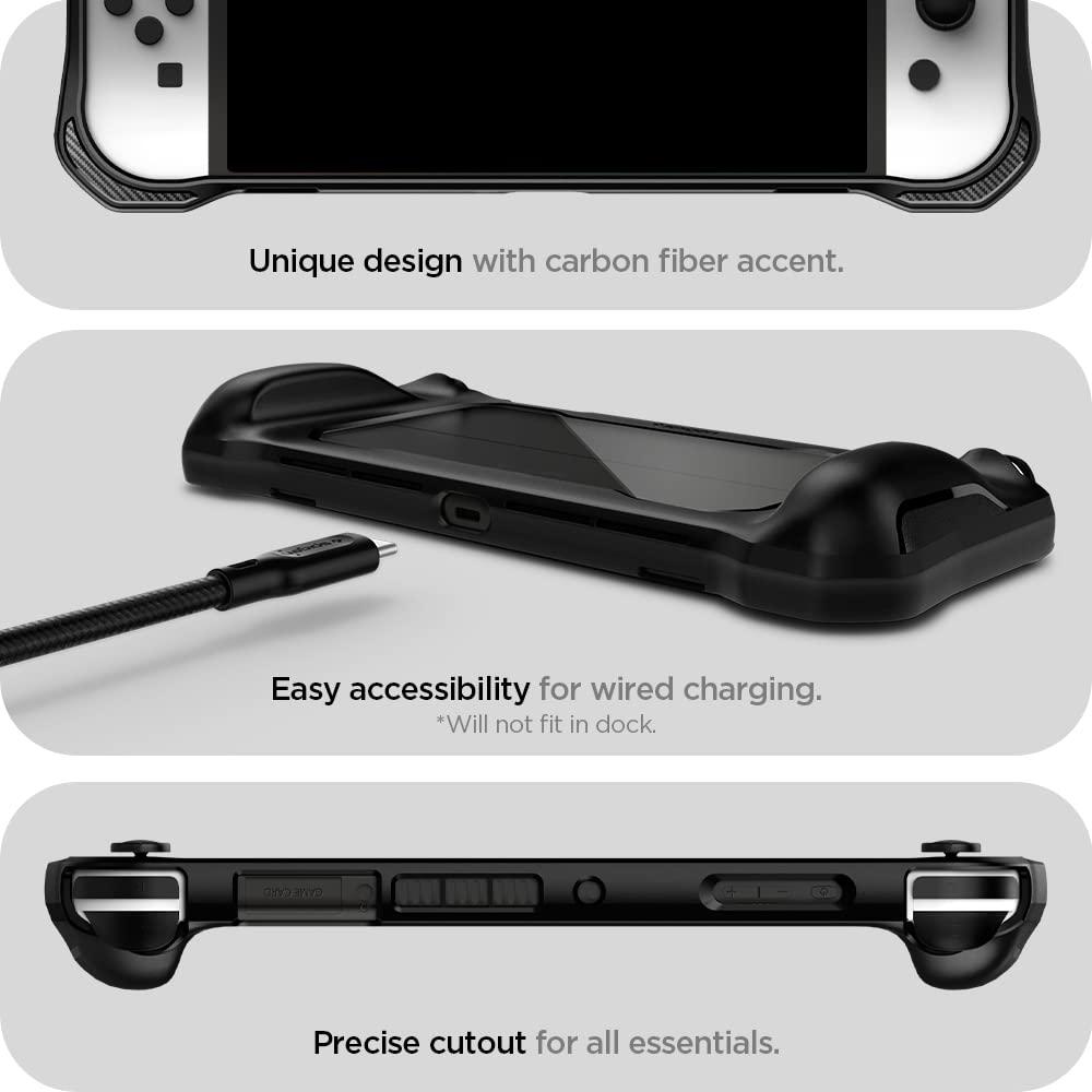 imageSpigen Rugged Armor Designed for Nintendo Switch 2 Case 2025 Protective Handheld Case with Ergonomic Grip and Strap Not Compatible with Switch Dock Matte Black 2025 Protective Ergonomic Grip Strap Matte BlackMatte Black
