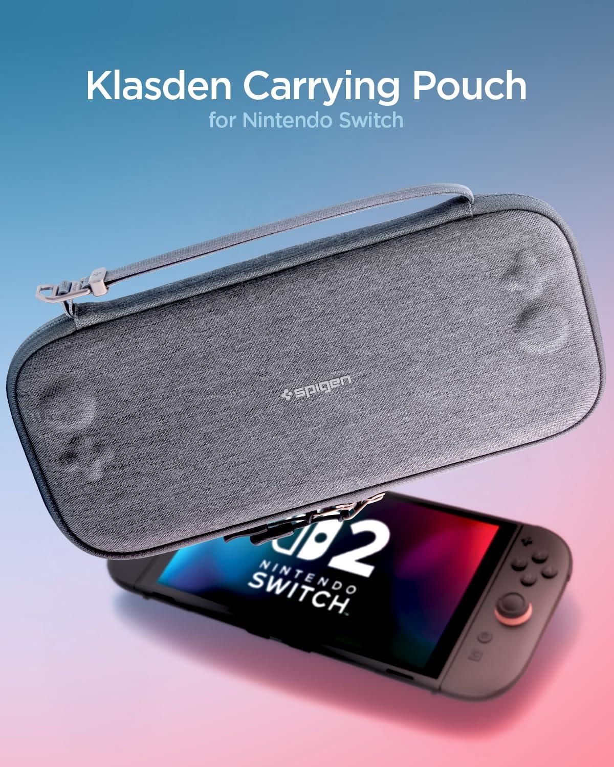 imageSpigen Slim Carrying Case for Nintendo Switch 2 2025 Protective Hard Shell Travel Case with Accessory Pockets and 10 Game Cartridge Slots Portable Storage Pouch Charcoal GrayCharcoal Gray
