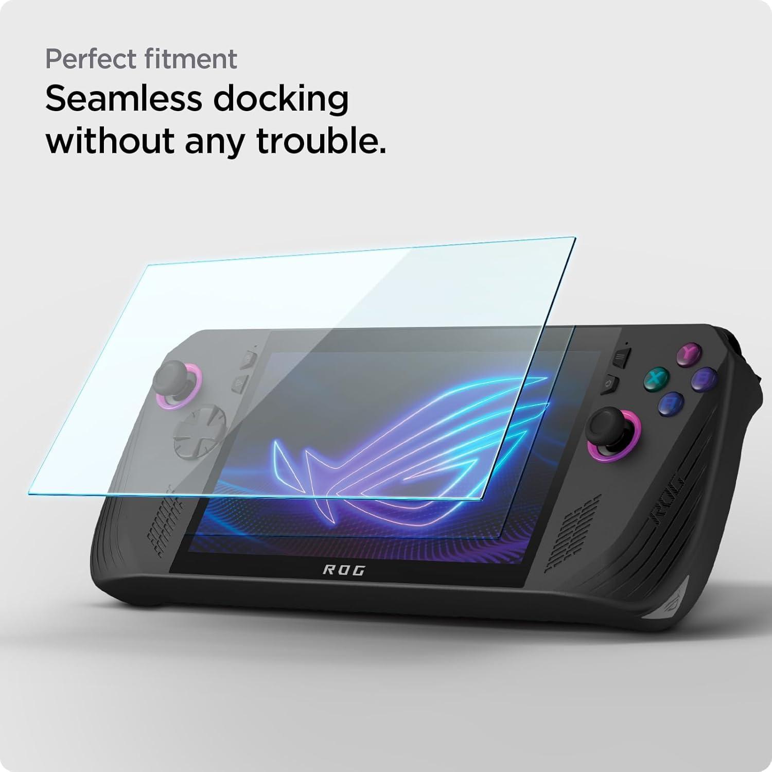 imageSpigen Tempered Glass Screen Protector GlasTR EZ FIT designed for ASUS ROG Ally X 2 Pack Not compatible with Rog Xbox Ally