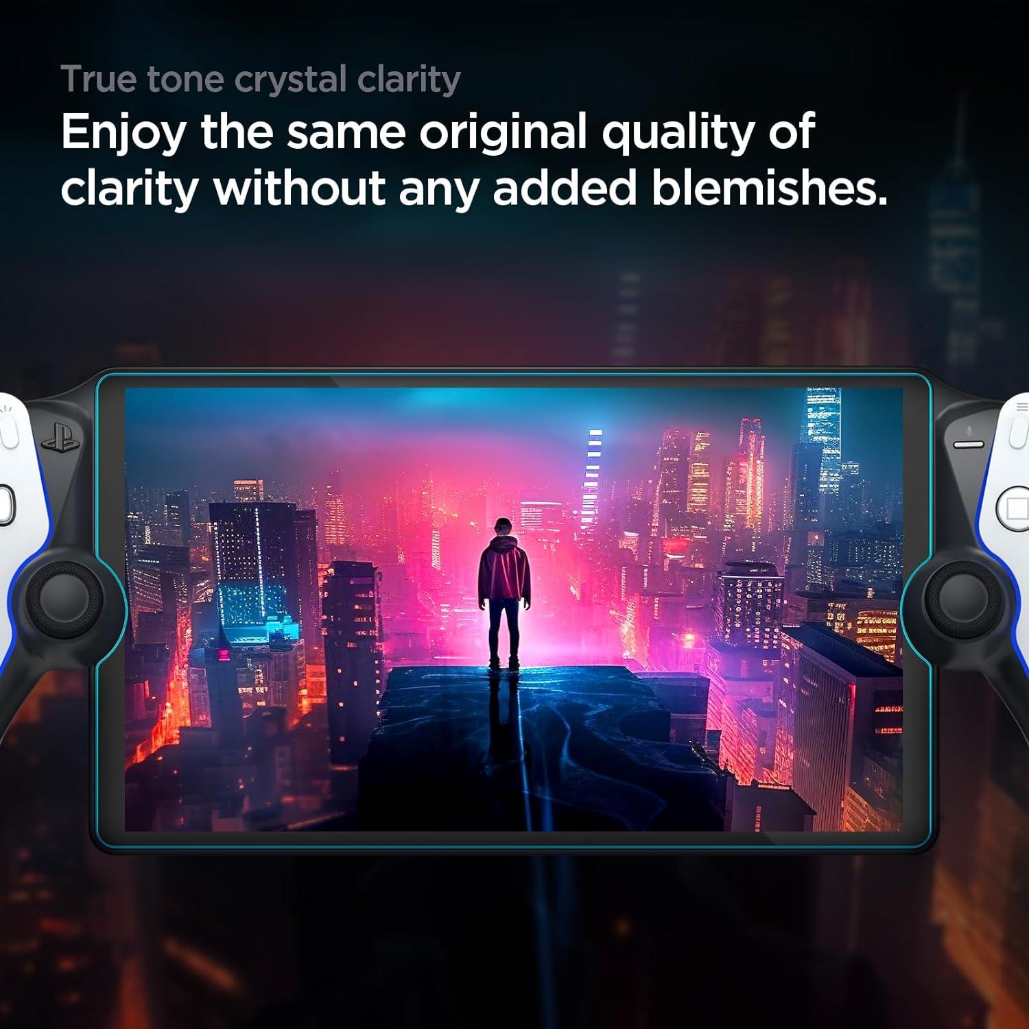 imageSpigen Tempered Glass Screen Protector GlasTR EZ FIT designed for PlayStation Portal Remote Player 1 Pack