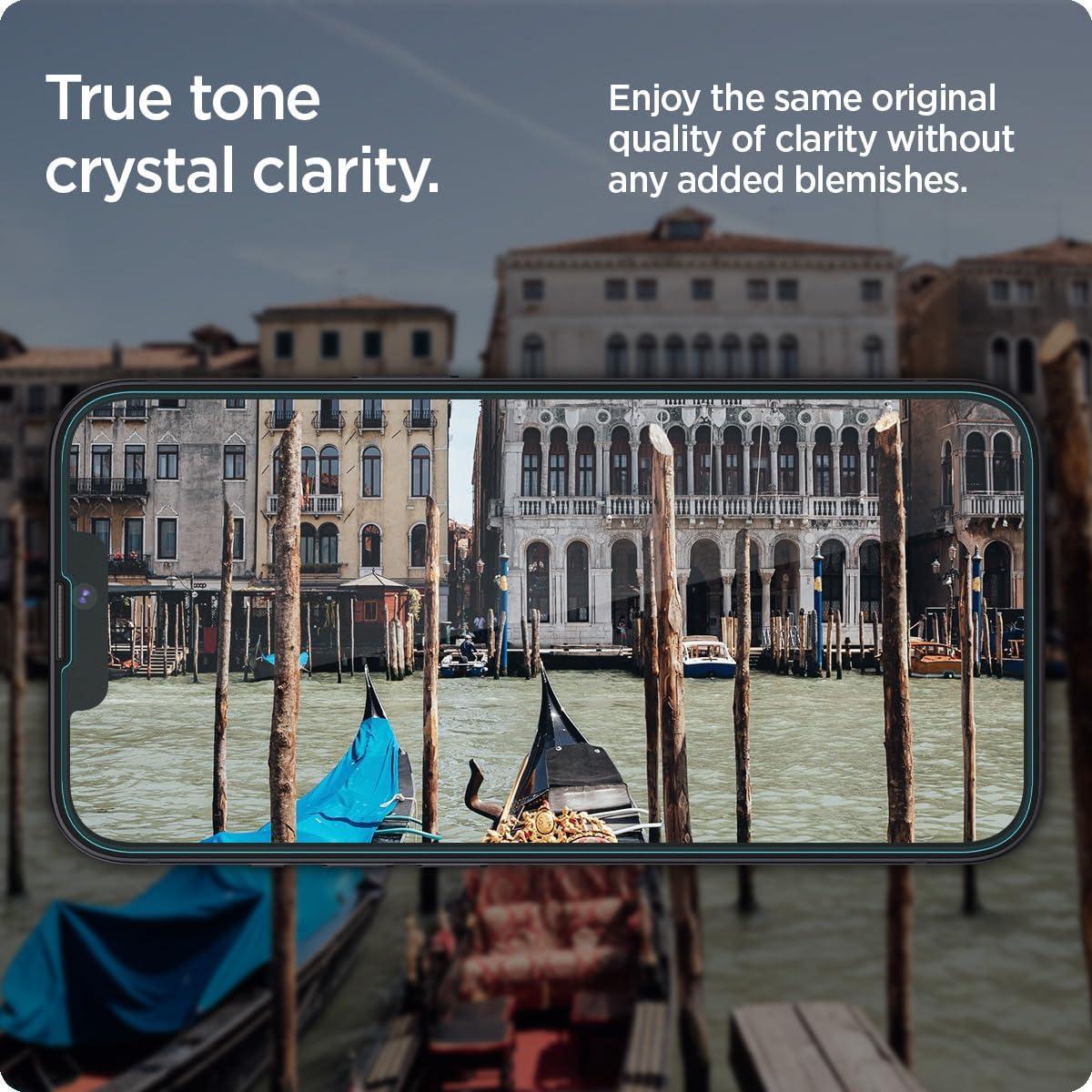 imageSpigen Tempered Glass Screen Protector GlasTR EZ FIT designed for iPhone 16e iPhone 14 iPhone 13 ProiPhone 13 Sensor Protection 2 PackiPhone 14 13 13 Pro