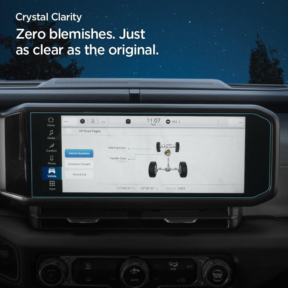 imageSpigen Tempered Glass Screen Protector GlasTR Slim designed for Jeep Wrangler Jeep Gladiator Jeep Wrangler 4xe Jeep Wrangler Rubicon 20242026 123 inch Dashboard Touchscreen Crystal Clear