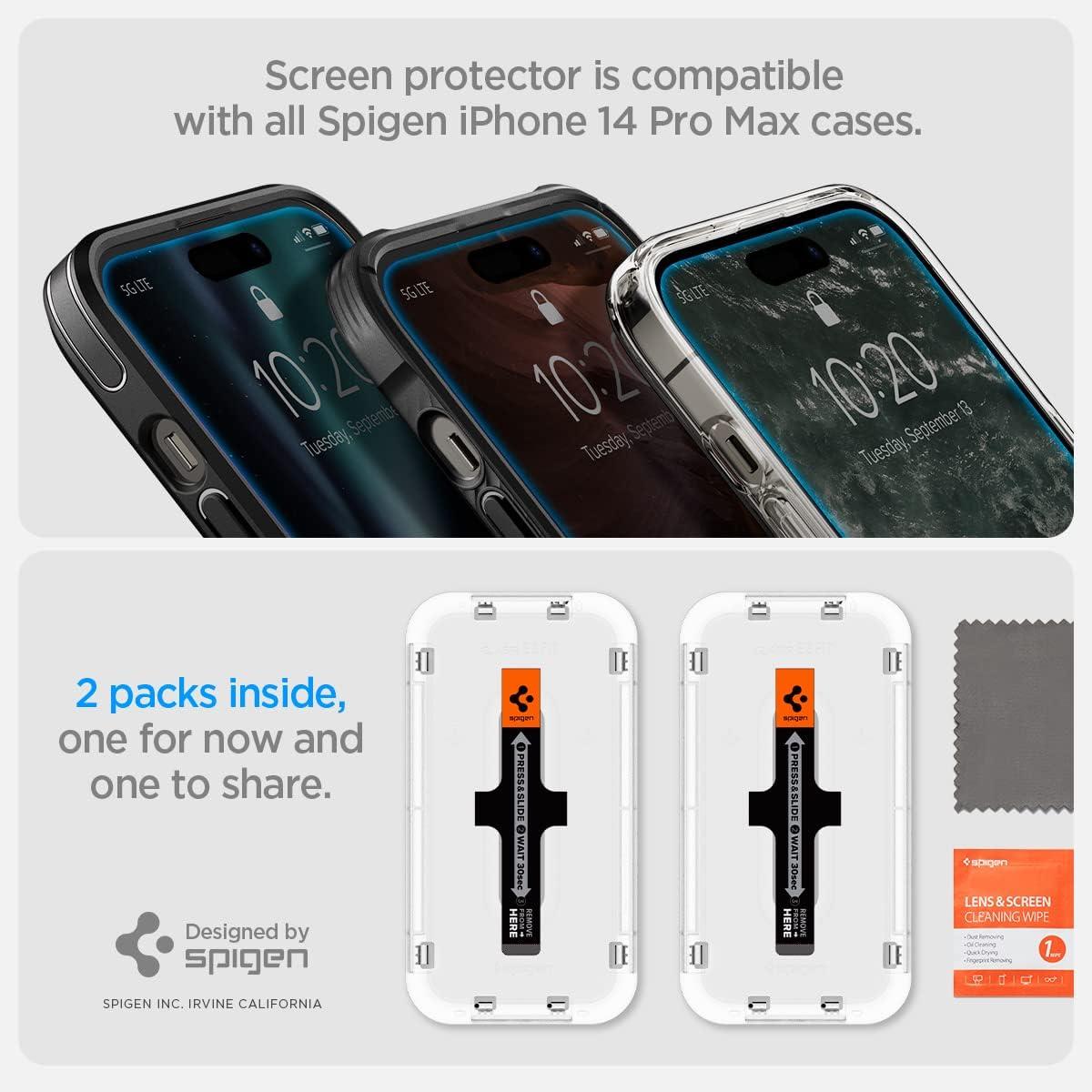 imageSpigen Tempered Glass Screen Protector designed for iPhone 14 PlusiPhone 13 Pro Max 2 PackiPhone 14 Pro Max