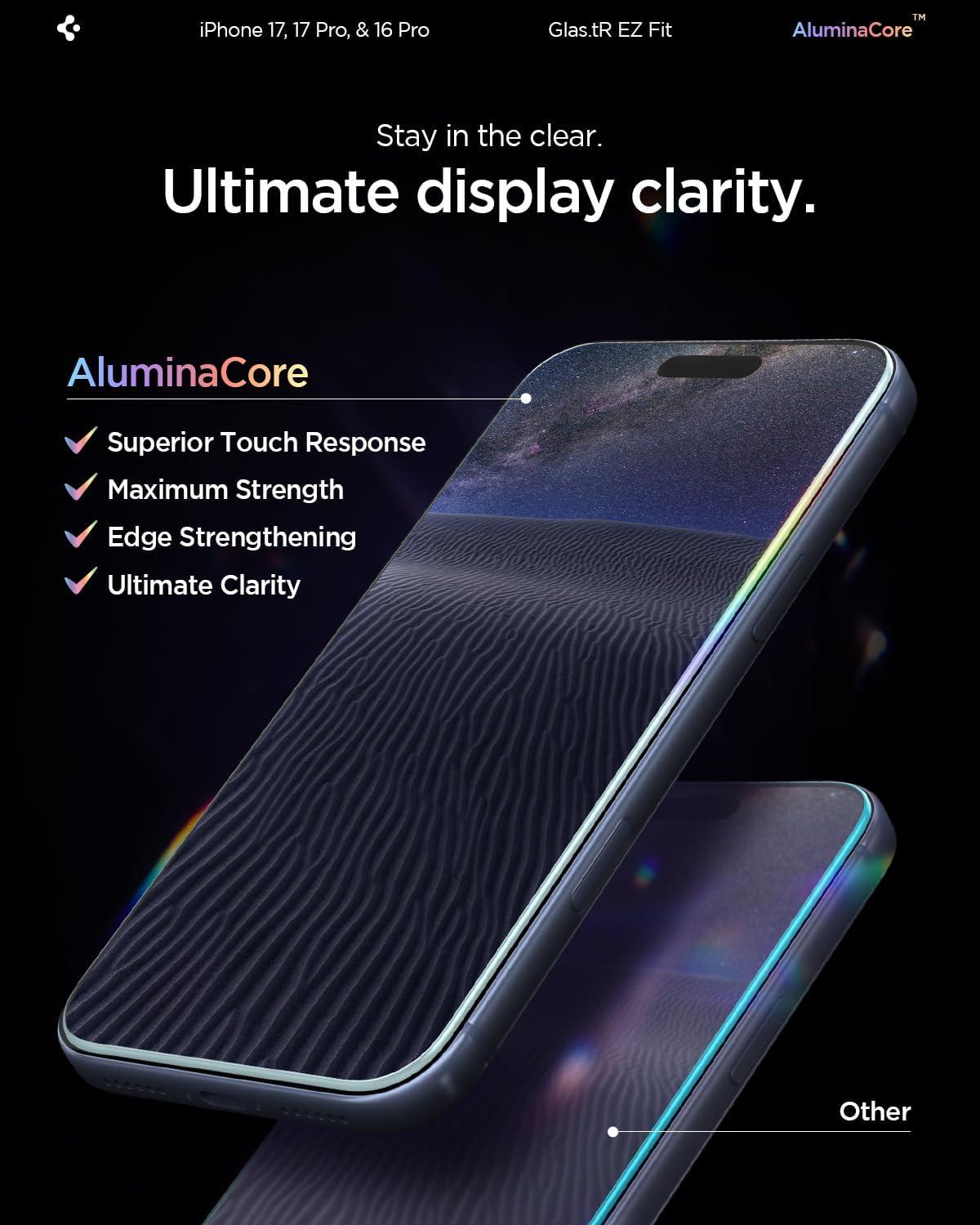 imageSpigen Tempered Glass Screen Protector designed for iPhone 14 PlusiPhone 13 Pro Max 2 PackiPhone 17 Pro iPhone 17 iPhone 16 Pro