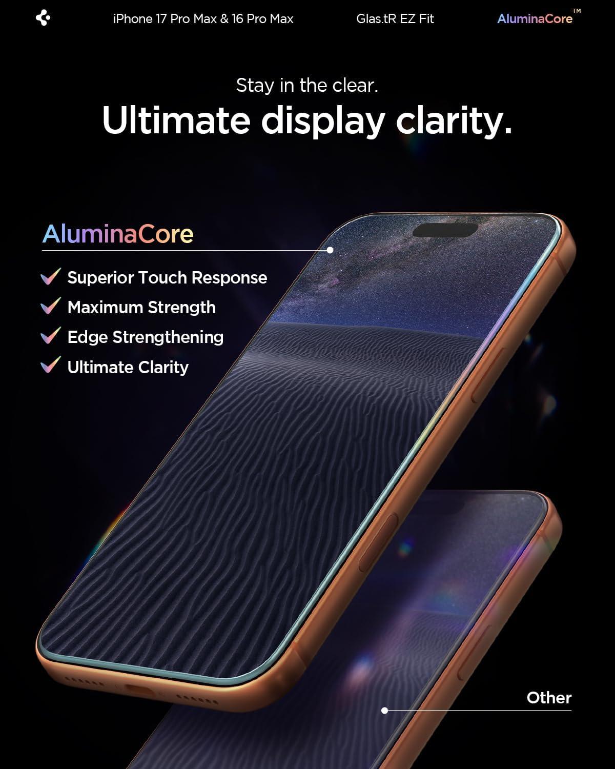 imageSpigen Tempered Glass Screen Protector designed for iPhone 14 PlusiPhone 13 Pro Max 2 PackiPhone 17 Pro Max iPhone 16 Pro Max