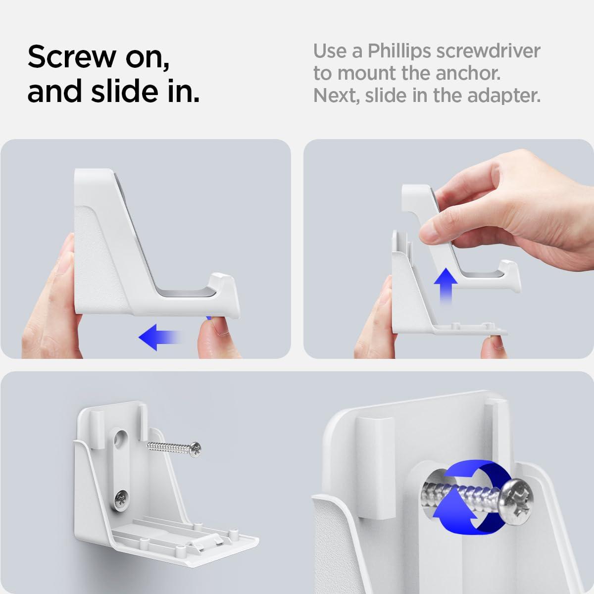 imageSpigen Wall Mount for Original PlayStation 5 Disc and Digital Edition Console Easy and Secure Installation and Mounting White Not Compatible with PS5 ProSlimController Mount