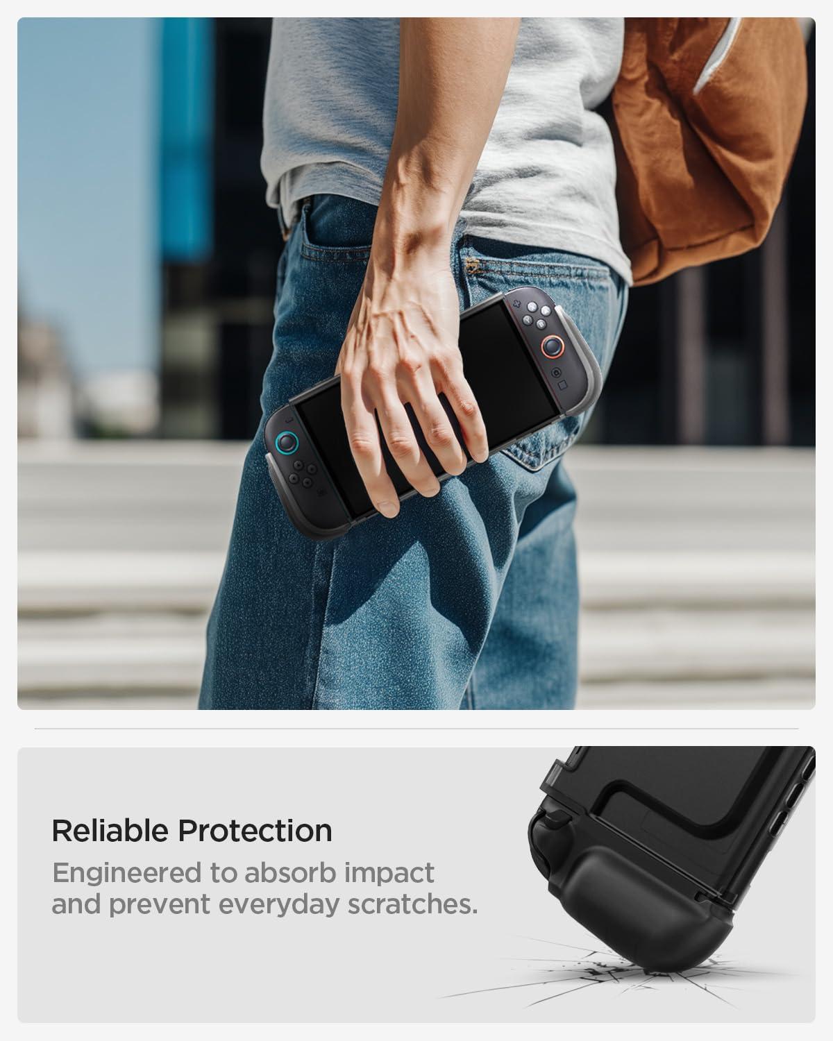 imageSpigen for Nintendo Switch 2 Case Ultra Hybrid Designed for Switch 2 2025 Dockable Cover with Detachable JoyCon Frost BlackFrost Black Back Covered