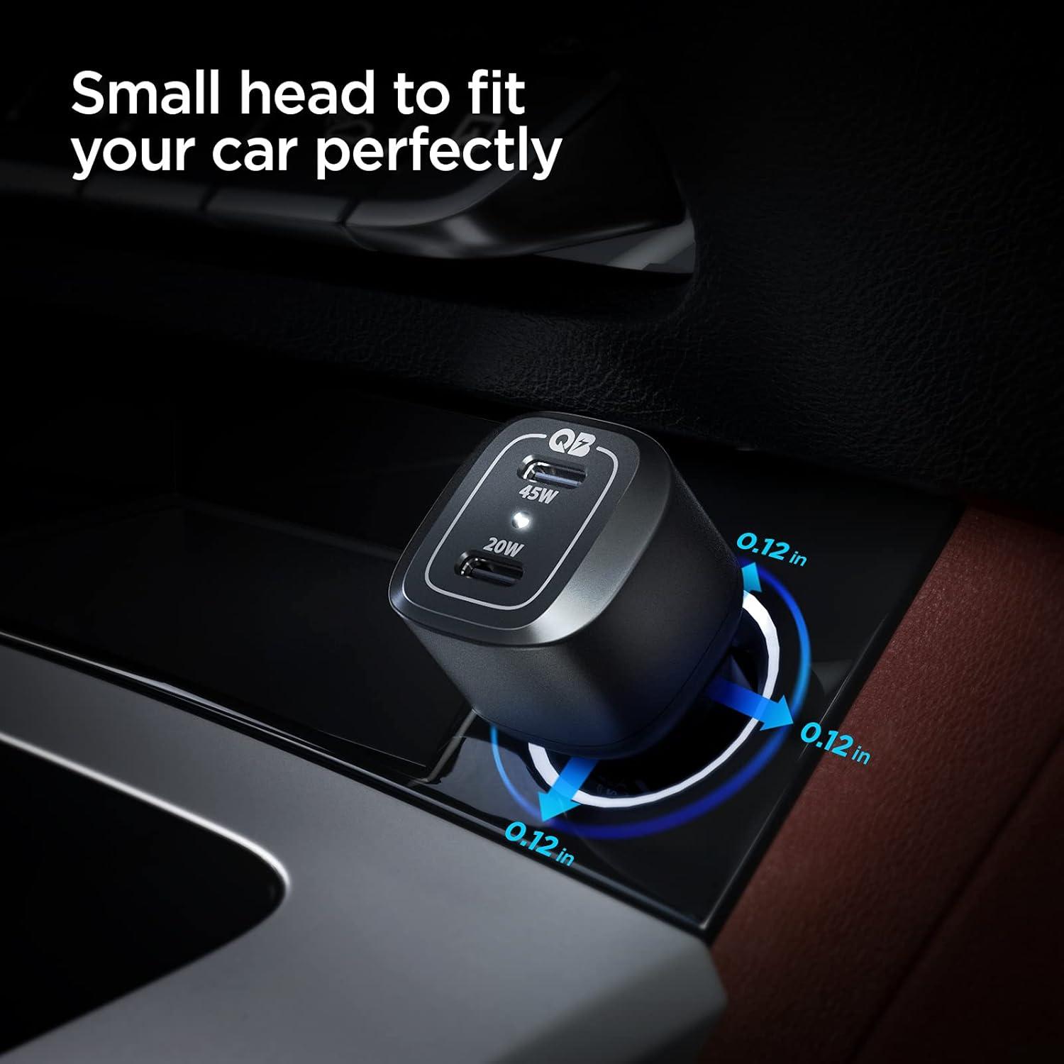 imageSpigen for USB C Car Charger 65W Dual USB Car Charger Fast ChargePD 30 45W20W Compatible with iPhone 17 16 Pro Max Plus 15 14 13 Mini Pixel MacBook iPad Pro M4 Air M2Galaxy S24 S23 Ultra Note