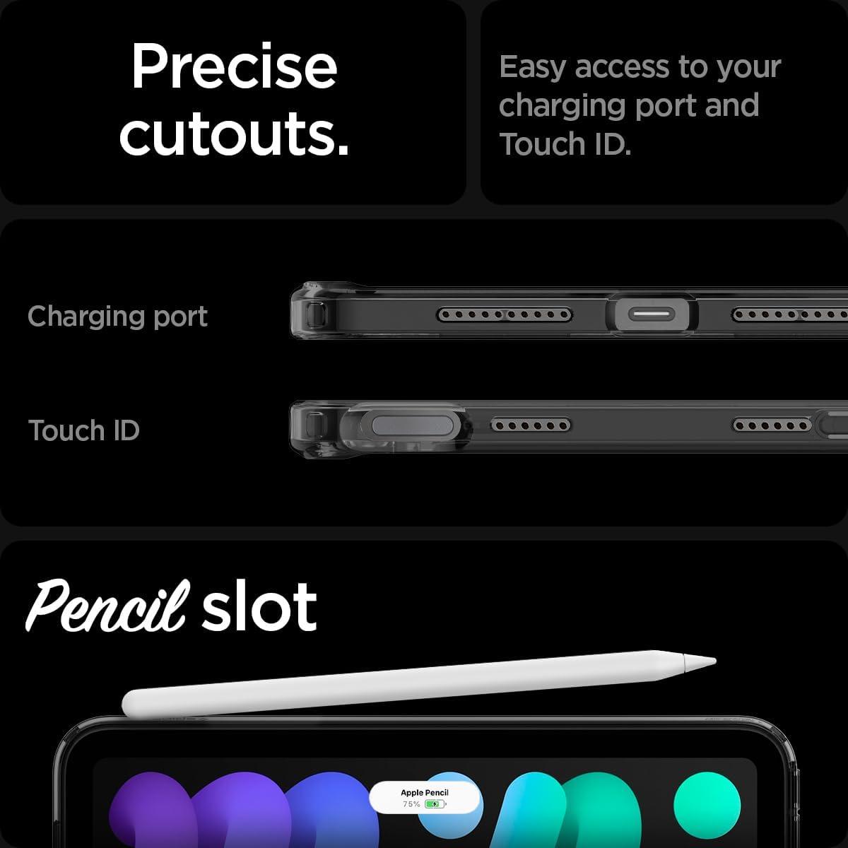 imageSpigen for iPad mini 7 Case A17 Pro 2024 83 Inch Ultra Hybrid Pro iPad mini 7th6th Generation Case 20242021 wClear Transparent Back and Pencil Holder Rose GoldZero One Black