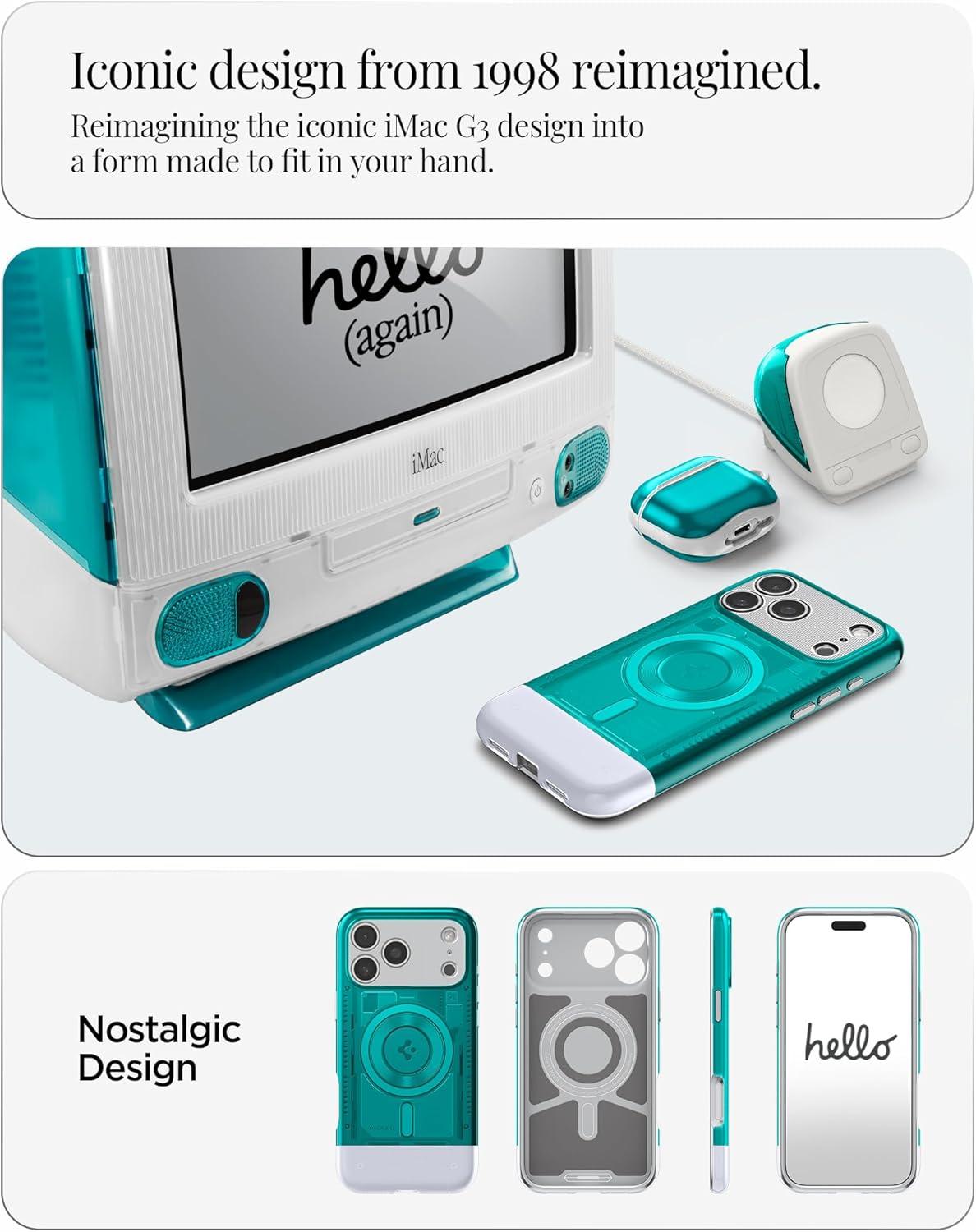 imageSpigen for iPhone 17 Pro Max Case Classic C1 MagFit TPU Covered Camera Control Compatible with MagSafe TangerineBondi Blue