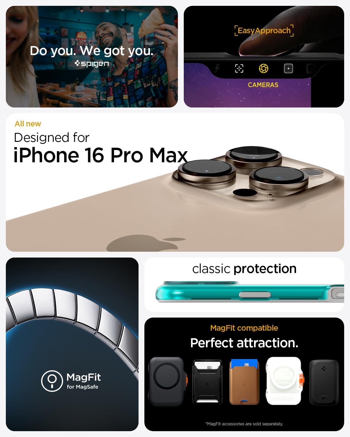 imageSpigen for iPhone 17 Pro Max Case Classic C1 MagFit TPU Covered Camera Control Compatible with MagSafe TangerineBondi Blue