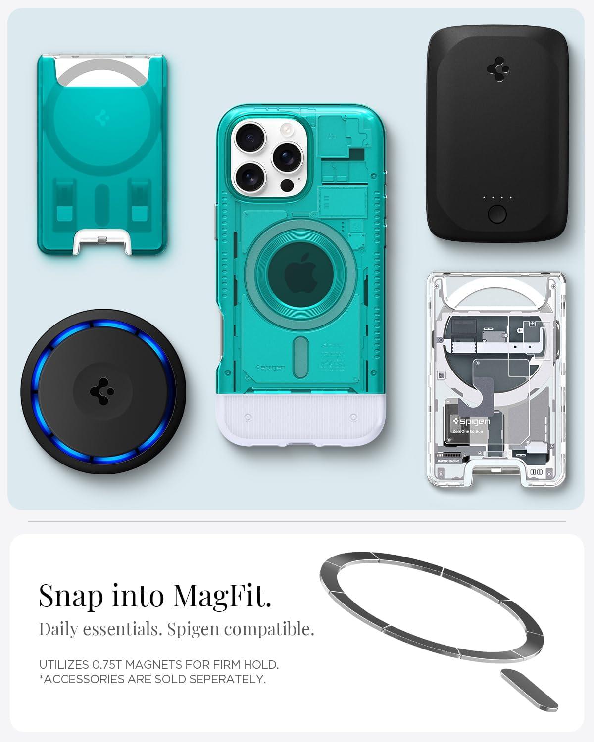 imageSpigen for iPhone 17 Pro Max Case Classic C1 MagFit TPU Covered Camera Control Compatible with MagSafe TangerineBondi Blue