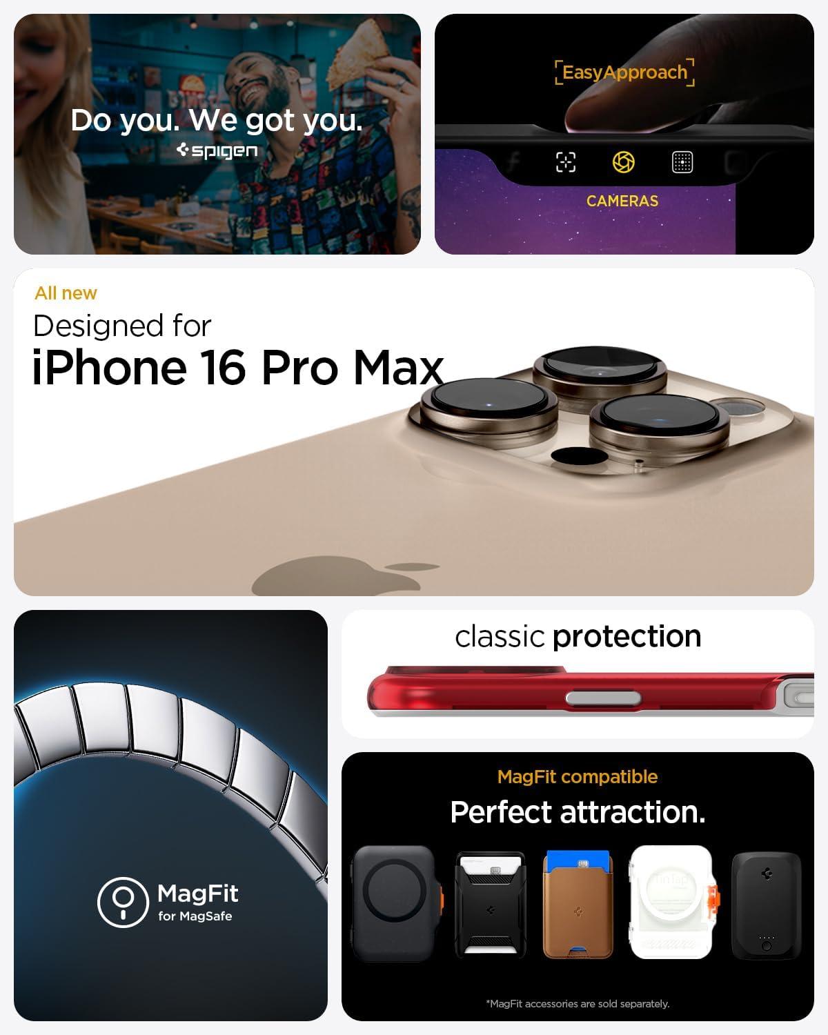 imageSpigen for iPhone 17 Pro Max Case Classic C1 MagFit TPU Covered Camera Control Compatible with MagSafe TangerineRuby