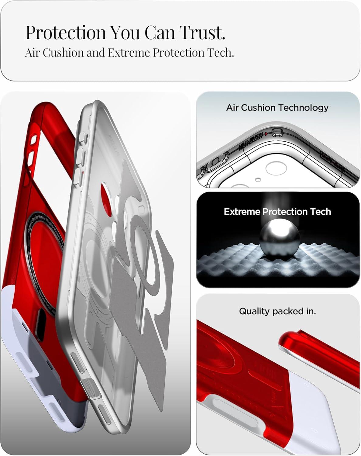 imageSpigen for iPhone 17 Pro Max Case Classic C1 MagFit TPU Covered Camera Control Compatible with MagSafe TangerineRuby