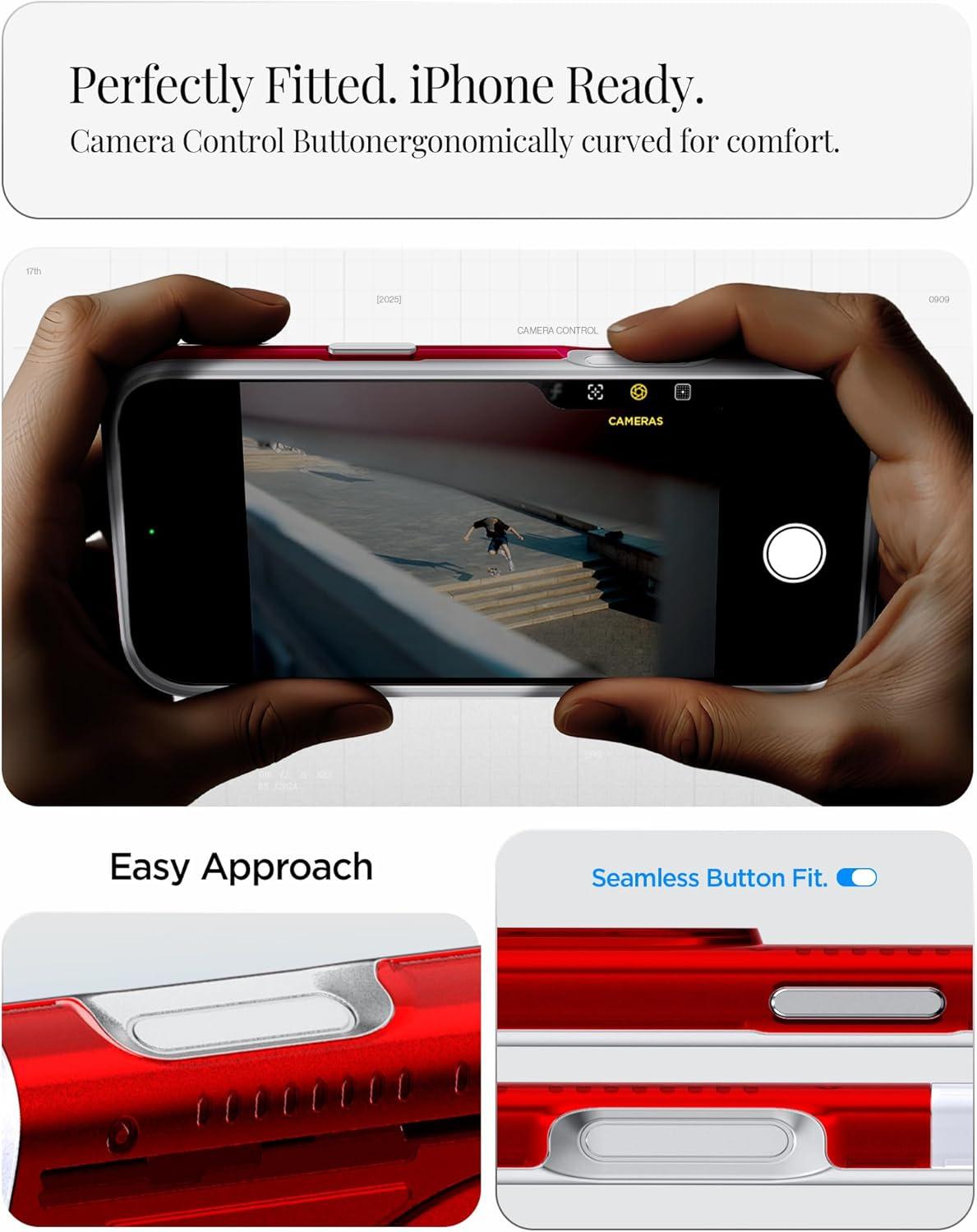 imageSpigen for iPhone 17 Pro Max Case Classic C1 MagFit TPU Covered Camera Control Compatible with MagSafe TangerineRuby