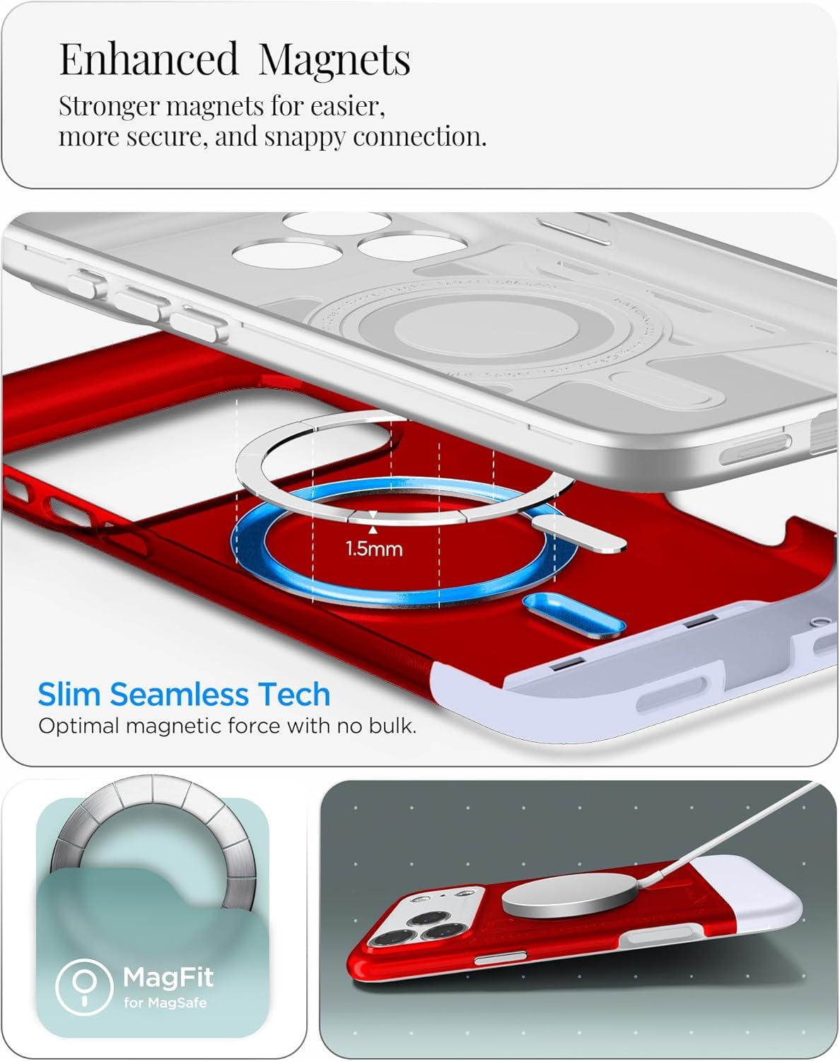 imageSpigen for iPhone 17 Pro Max Case Classic C1 MagFit TPU Covered Camera Control Compatible with MagSafe TangerineRuby