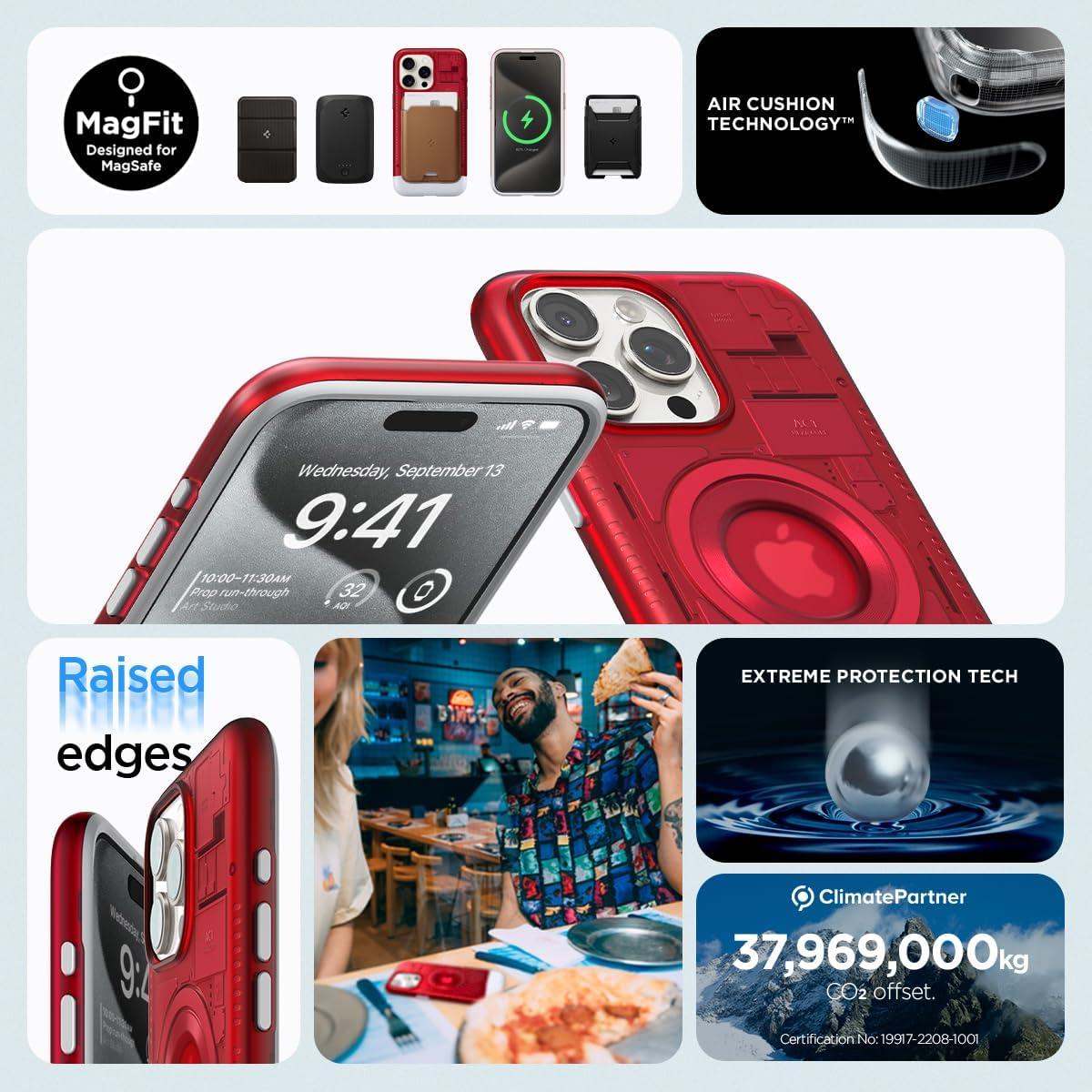 imageSpigen for iPhone 17 Pro Max Case Classic C1 MagFit TPU Covered Camera Control Compatible with MagSafe TangerineRuby