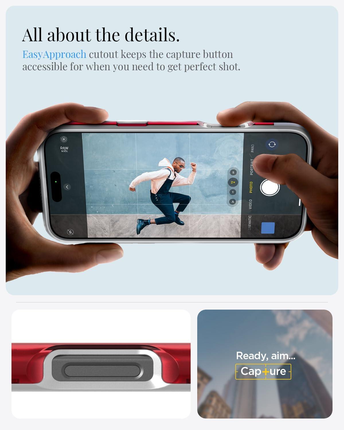 imageSpigen for iPhone 17 Pro Max Case Classic C1 MagFit TPU Covered Camera Control Compatible with MagSafe TangerineRuby