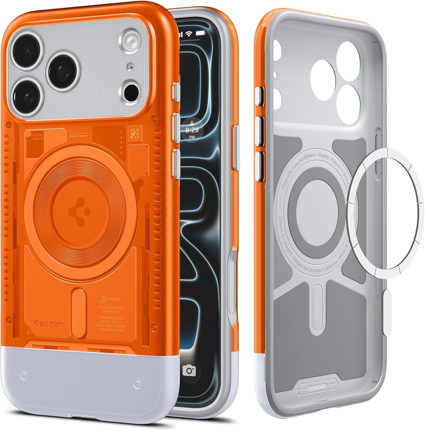 imageSpigen for iPhone 17 Pro Max Case Classic C1 MagFit TPU Covered Camera Control Compatible with MagSafe TangerineTangerine